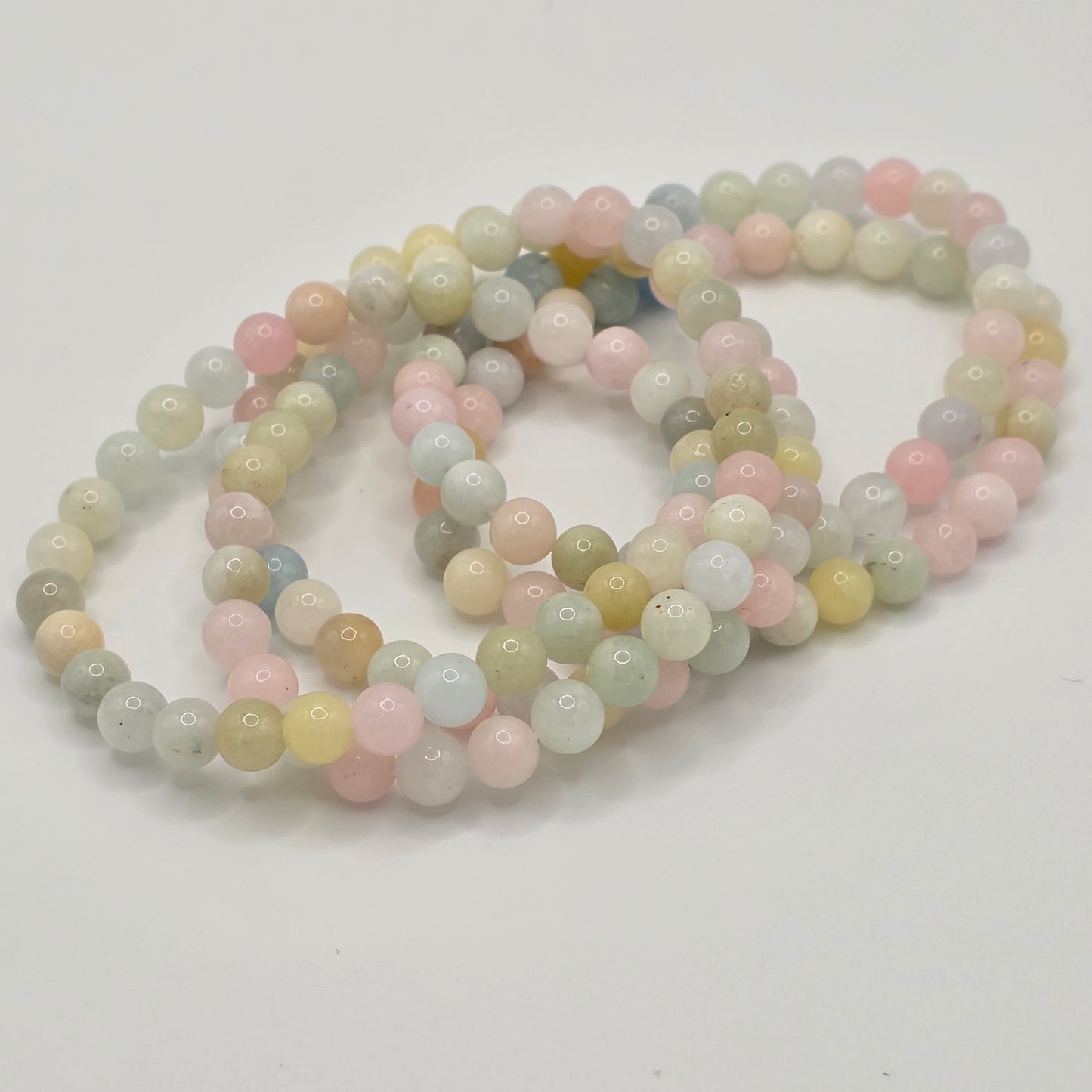 🌸 Morganit Armband – Herzjuwel der Göttin ☆ 6mm Perlen ☆ 18cm Umfang